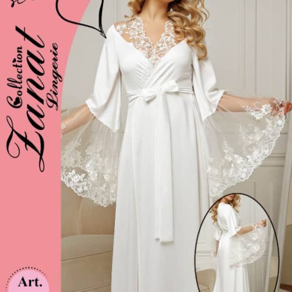 KIMONO SATIN BLANC L003